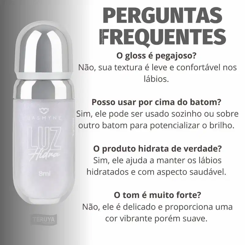 Brilho Labial Jasmyne Luz Hidra  Cristal Claro J0116