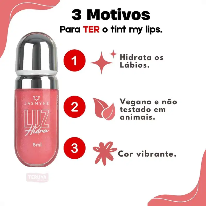 Brilho Labial Jasmyne Luz Hidra Rosa Brilhante J0116