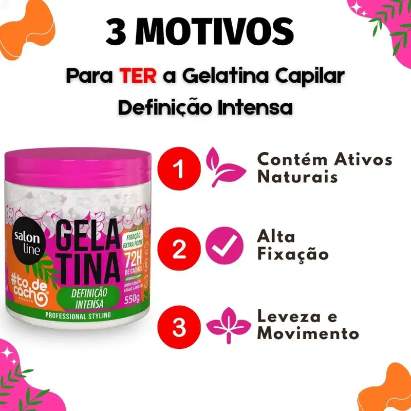 Gelatina Capilar Salon Line #ToDeCacho Definição Intensa 550g