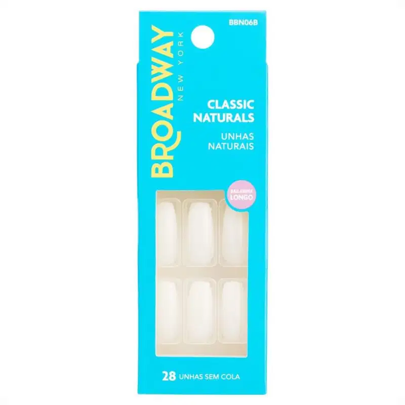 Unhas Postiças Broadway Kiss Ny Classic Naturals Bailarina Longo Dream Bbn06b