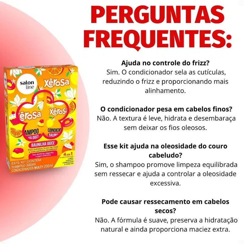 Kit Salon Line Xêrosa Baunilha Doce: Shampoo 300ml e Condicionador 200ml