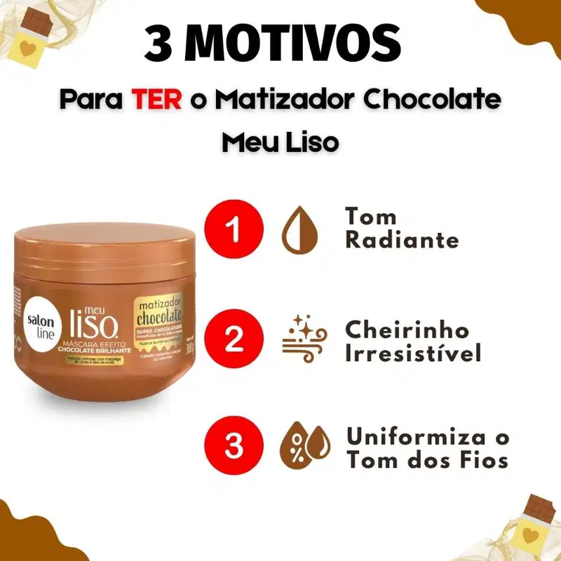 Máscara Matizadora Salon Line Meu Liso Chocolate 300g