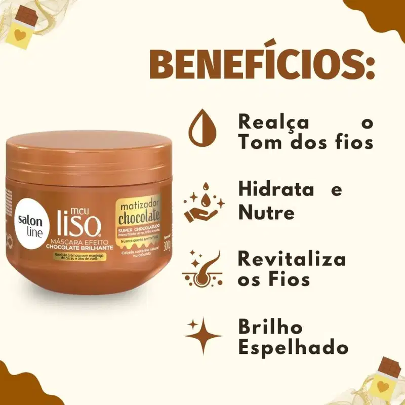 Máscara Matizadora Salon Line Meu Liso Chocolate 300g