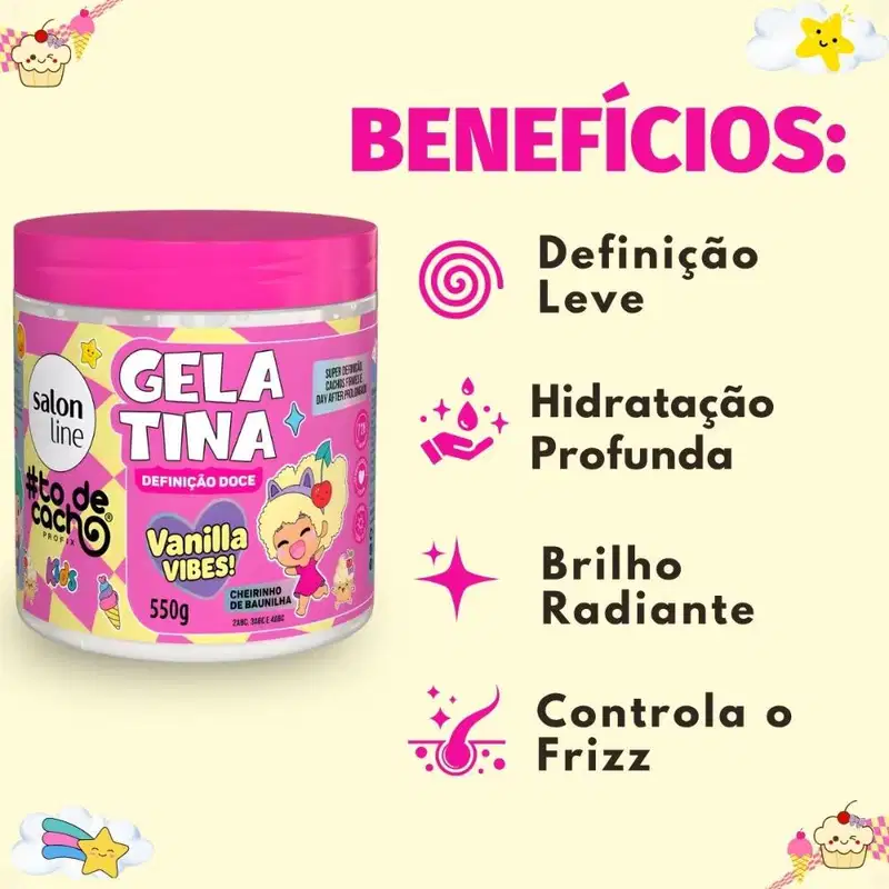 Gelatina Capilar Salon Line Kids Vanilla Vibes! #ToDeCacho Definição Doce 550g