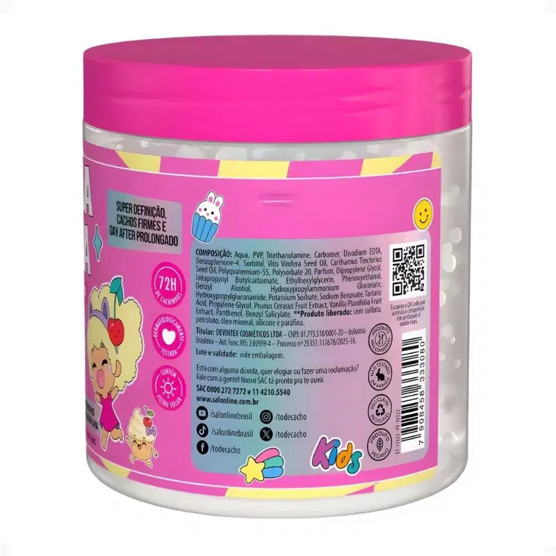 Gelatina Capilar Salon Line Kids Vanilla Vibes! #ToDeCacho Definição Doce 550g