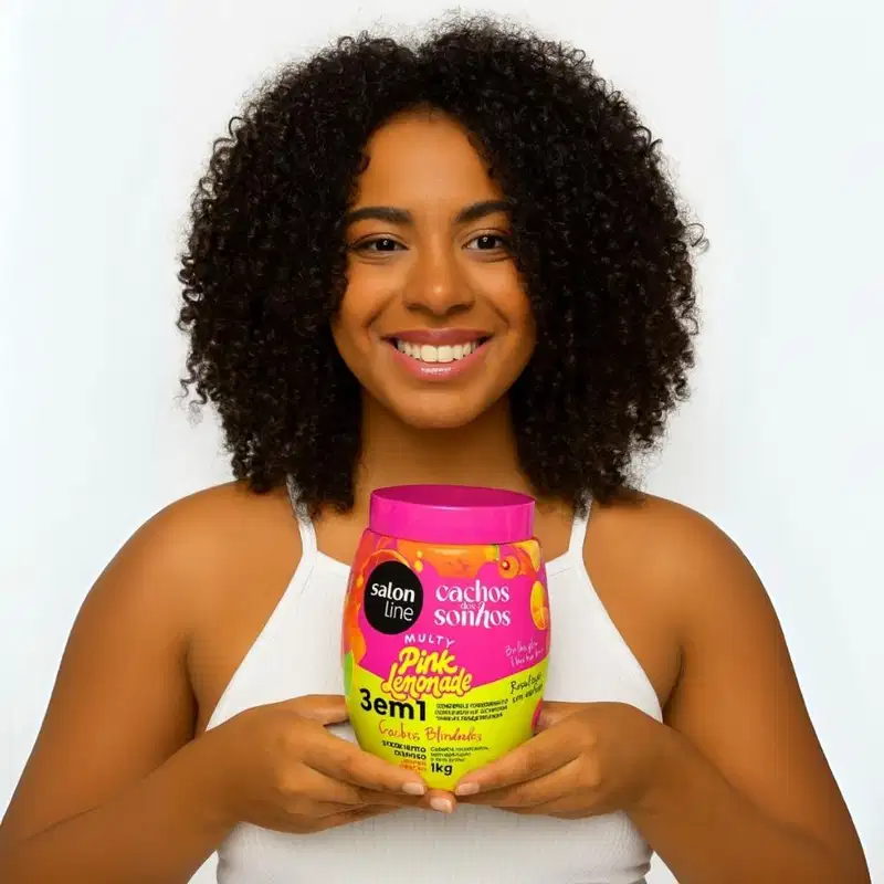 Creme Capilar 3 Em 1 Salon Line Multy Pink Lemonade Cachos Dos Sonhos 1kg