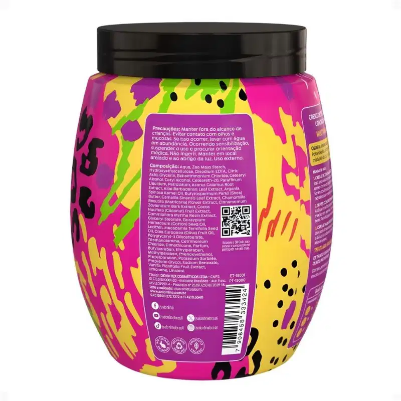 Creme Capilar 3 Em 1 Salon Line Multy Tratamento Pink Fatal Cachos Dos Sonhos 1kg