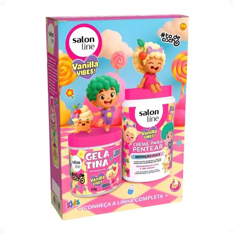 Kit Salon Line Kids Vanilla Vibes! #ToDeCacho: Shampoo Cabelo e Corpo e Creme Multifuncional 300ml