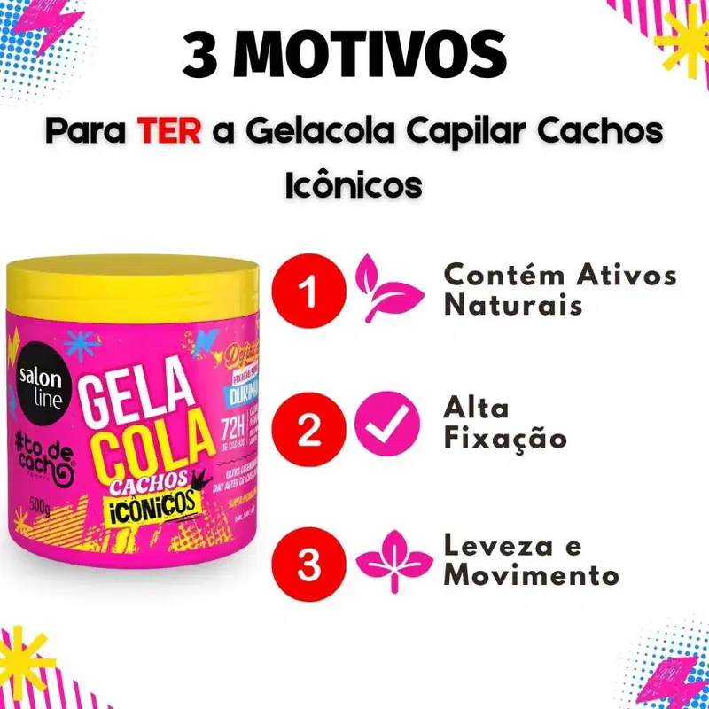 Gelacola Capilar Salon Line Cachos Icônicos #ToDeCacho 500g