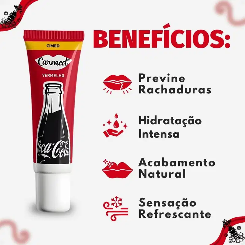 Carmed Coca-Cola Vermelho - Hidratante Labial 10g