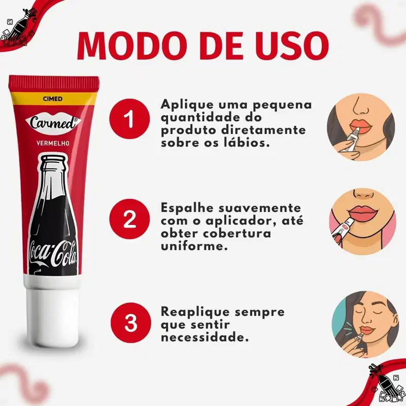 Carmed Coca-Cola Vermelho - Hidratante Labial 10g