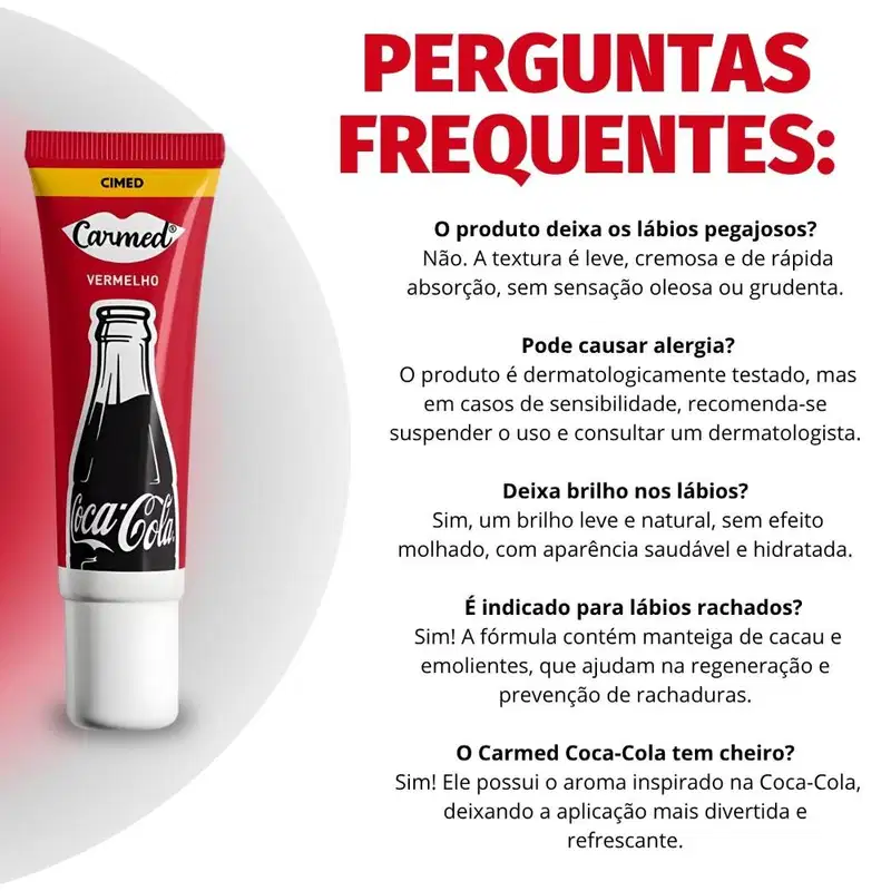 Carmed Coca-Cola Vermelho - Hidratante Labial 10g