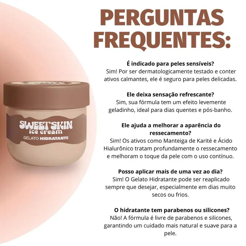 Hidratante Corporal Gelato Dailus Sweet Skin Ice Cream Cookies e Cream 200ml