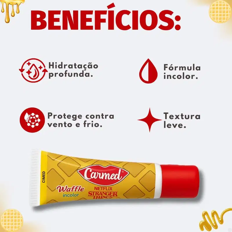 Carmed Netflix Stranger Things Waffle Incolor - Hidratante Labial 10g