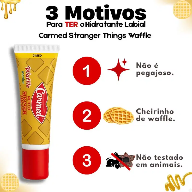 Carmed Netflix Stranger Things Waffle Incolor - Hidratante Labial 10g