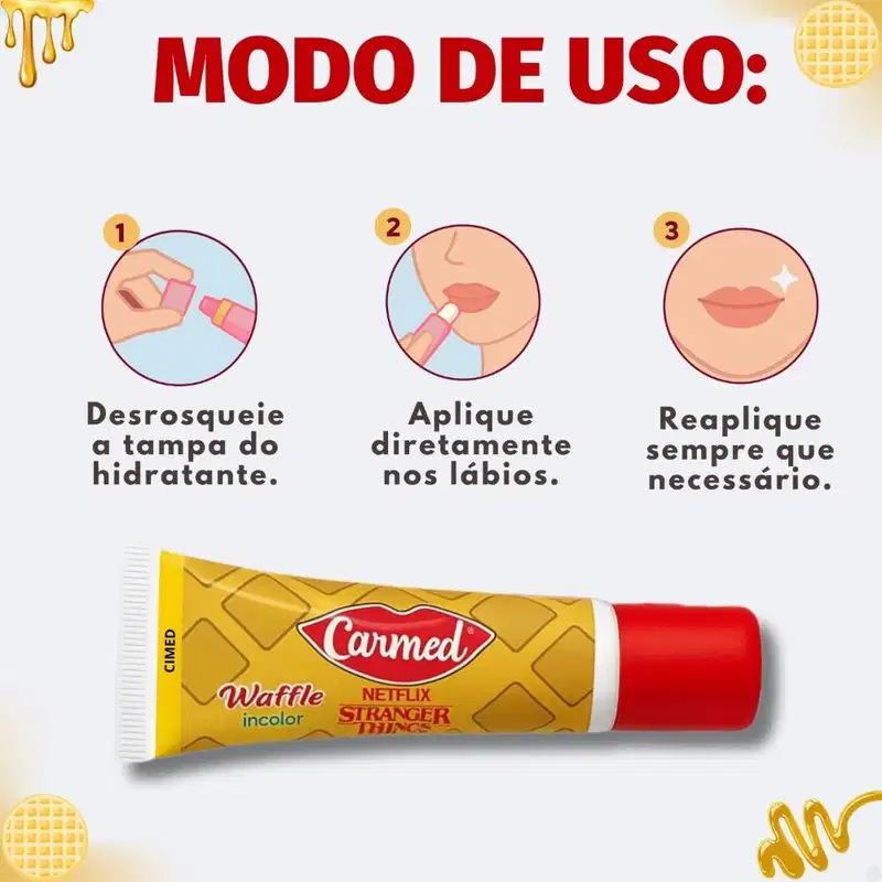 Carmed Netflix Stranger Things Waffle Incolor - Hidratante Labial 10g