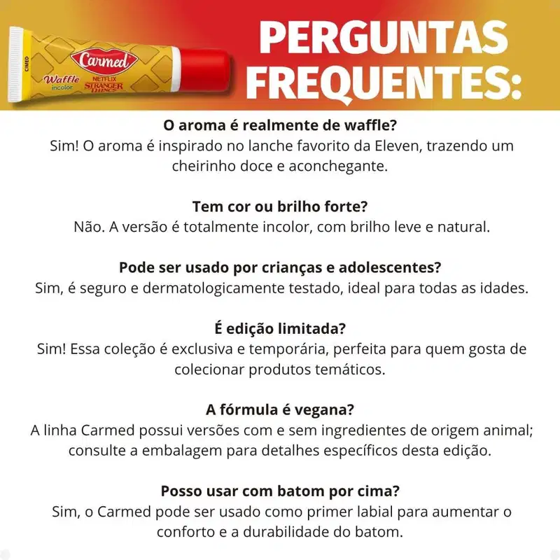 Carmed Netflix Stranger Things Waffle Incolor - Hidratante Labial 10g