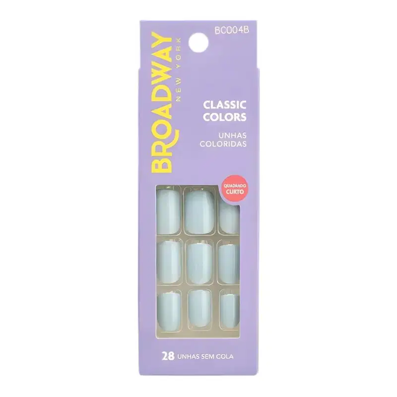 Unhas Postiças Broadway Kiss Ny Classic Colors Quadrado Curto Lipstick Bco04b