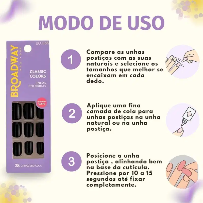 Unhas Postiças Broadway Kiss Ny Classic Colors Quadrado Curto Matcha Bco08b