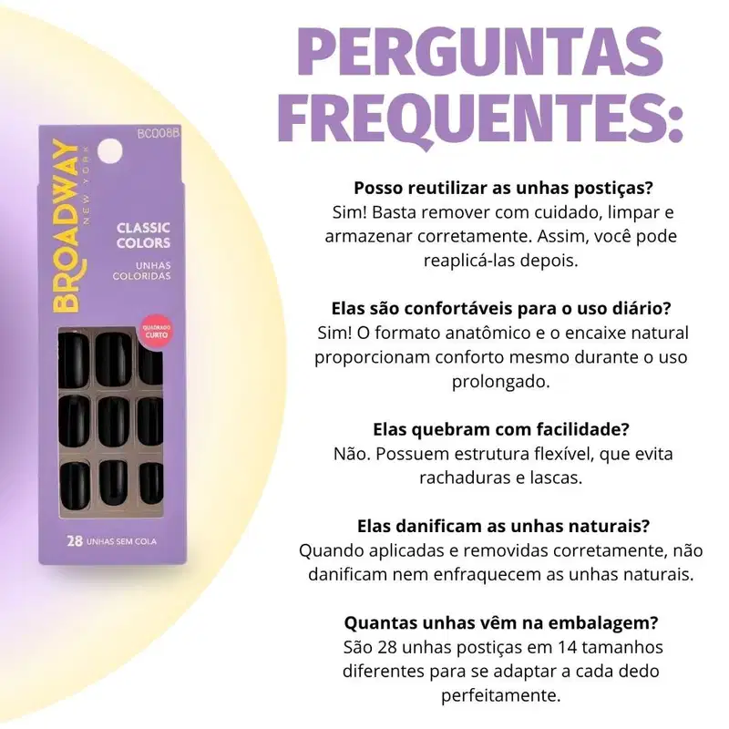 Unhas Postiças Broadway Kiss Ny Classic Colors Quadrado Curto Matcha Bco08b