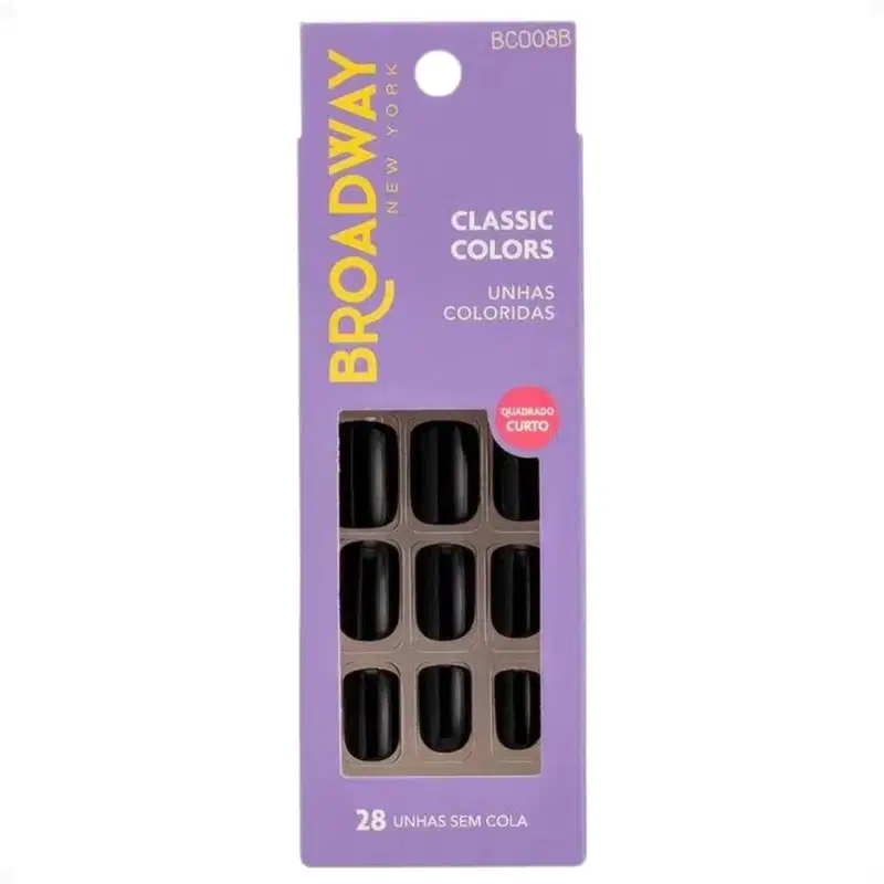 Unhas Postiças Broadway Kiss Ny Classic Colors Quadrado Curto Matcha Bco08b