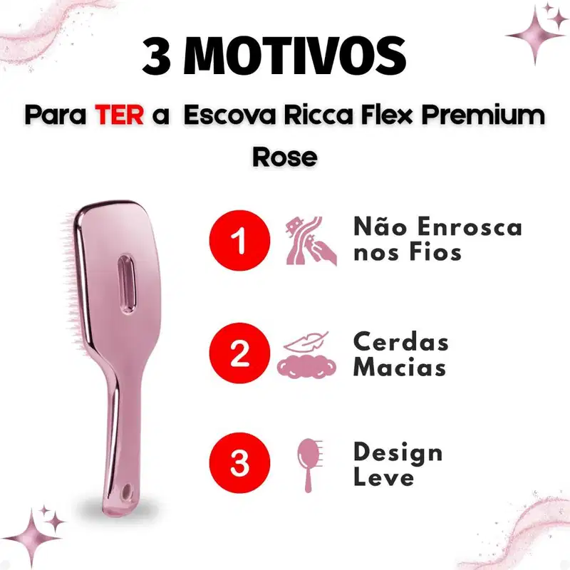 Escova Ricca Flex Premium Rose Cód. 2454