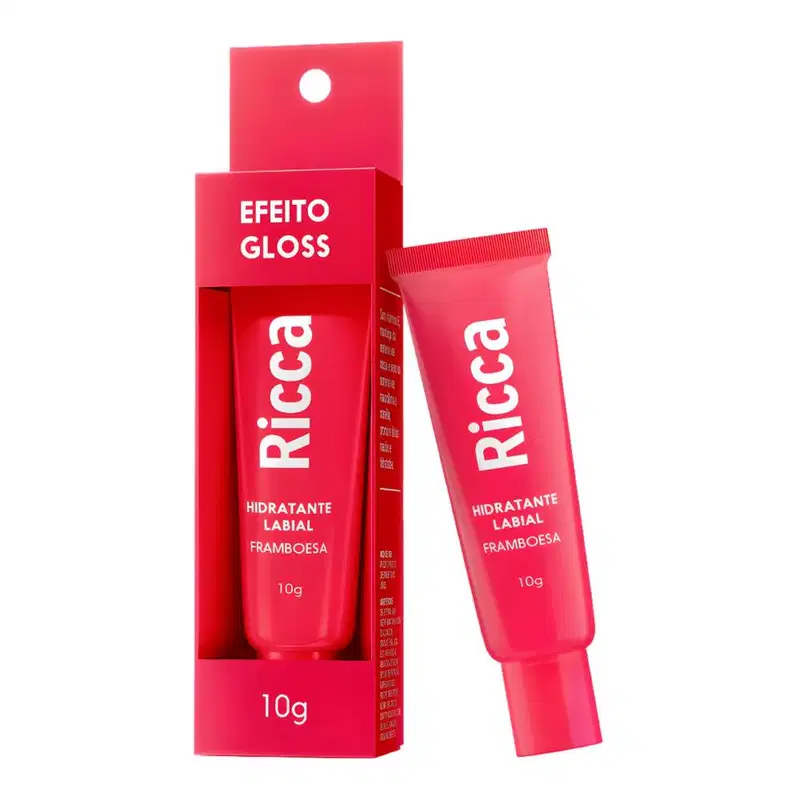 Hidratante Labial Ricca Efeito Gloss Framboesa 10g