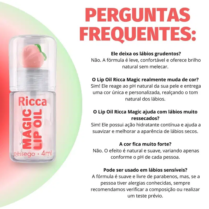 Lip Oil Ricca Magic Pessego