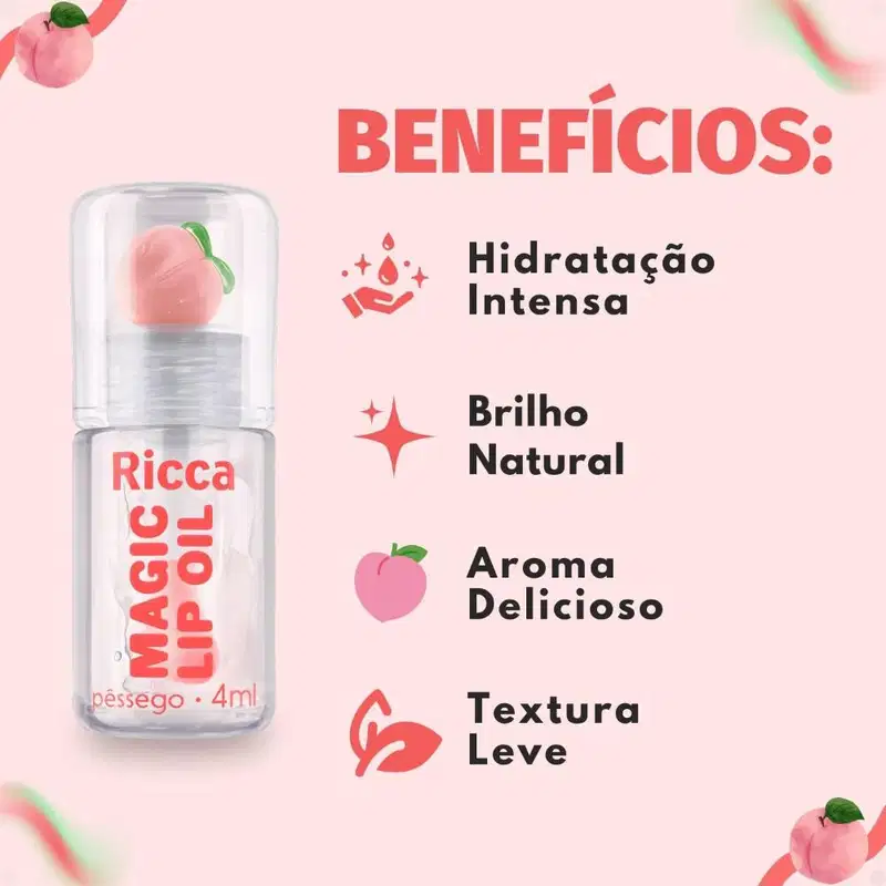 Lip Oil Ricca Magic Pessego