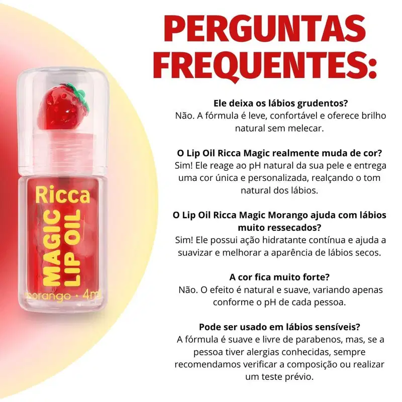 Lip Oil Ricca Magic Morango
