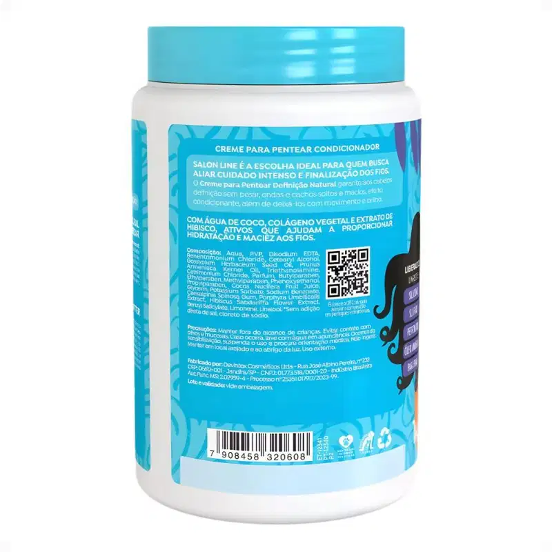Kit Salon Line Definição Natural: Shampoo, Creme Multifuncional 300ml e Creme Para Pentear 1kg