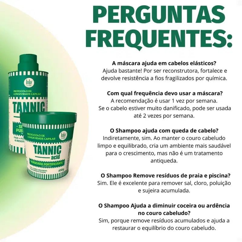 Kit Lola Tannic Acid: Shampoo 250ml e Máscara 450g