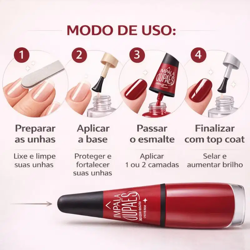 Esmalte Cremoso Impala Ju Paes Virando O Jogo Xeque-Mate 7,5ml