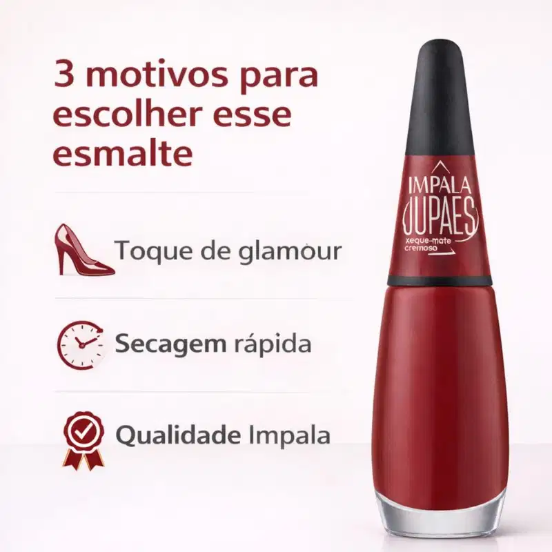 Esmalte Cremoso Impala Ju Paes Virando O Jogo Xeque-Mate 7,5ml