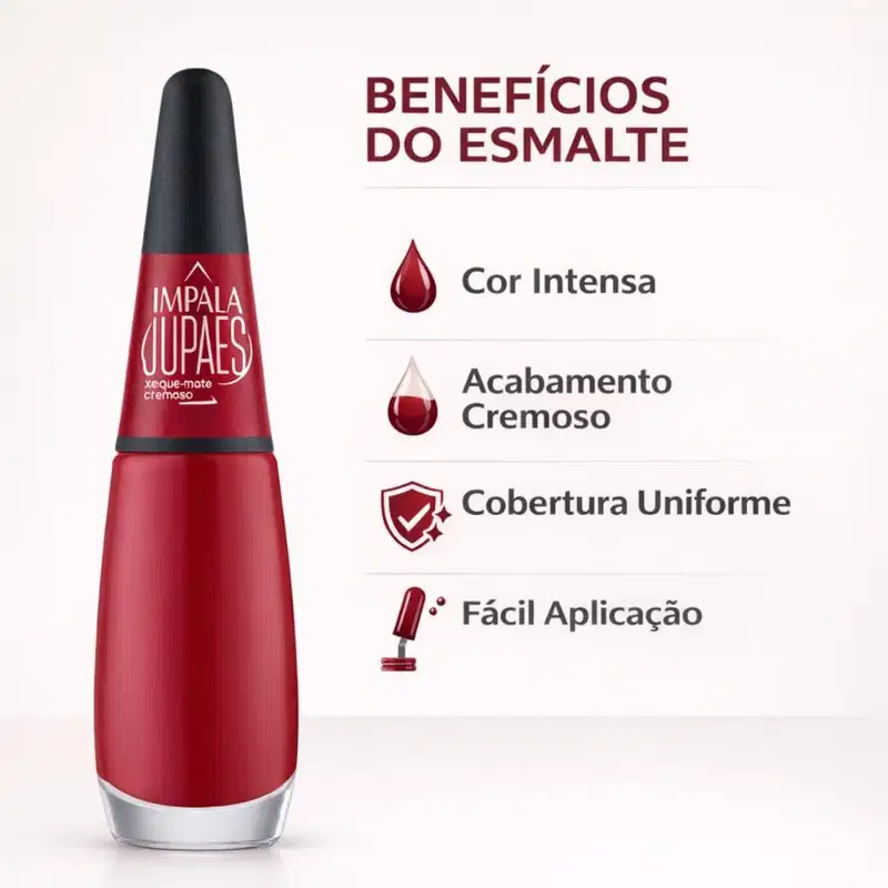 Esmalte Cremoso Impala Ju Paes Virando O Jogo Xeque-Mate 7,5ml
