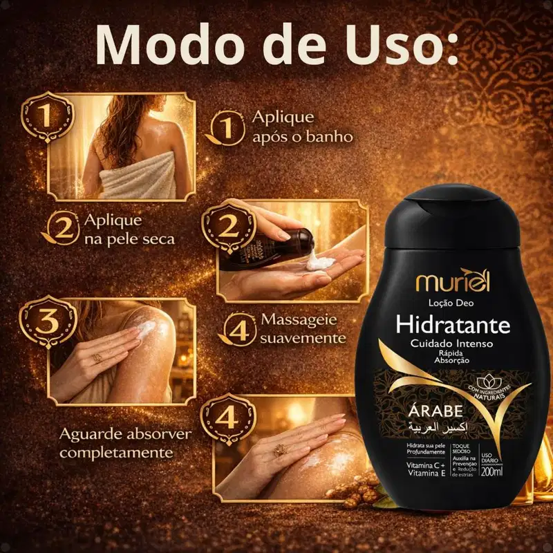 Loção Deo Hidratante Corporal Muriel Árabe 200ml