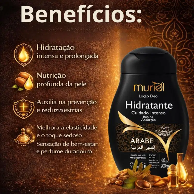 Loção Deo Hidratante Corporal Muriel Árabe 200ml