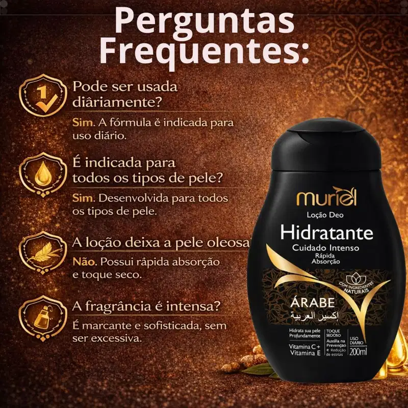 Loção Deo Hidratante Corporal Muriel Árabe 200ml