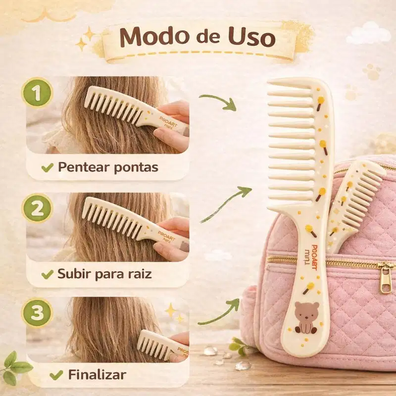 Proart Mini Pmp01b - Pente Dentes Largos Infantil