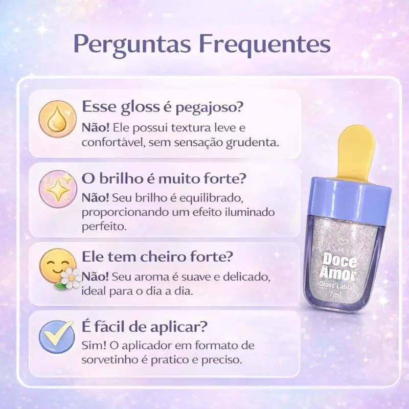 Gloss Labial Jasmyne Doce Amor 7ml Cor 01 Js00070