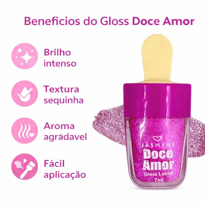 Gloss Labial Jasmyne Doce Amor 7ml Cor 04 Js00070