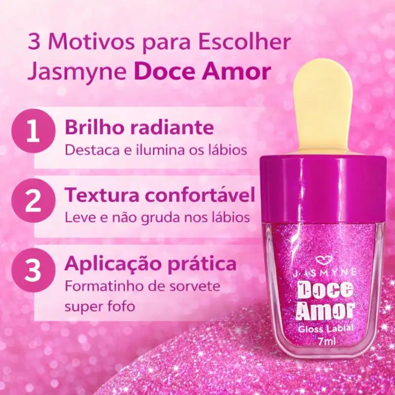 Gloss Labial Jasmyne Doce Amor 7ml Cor 04 Js00070