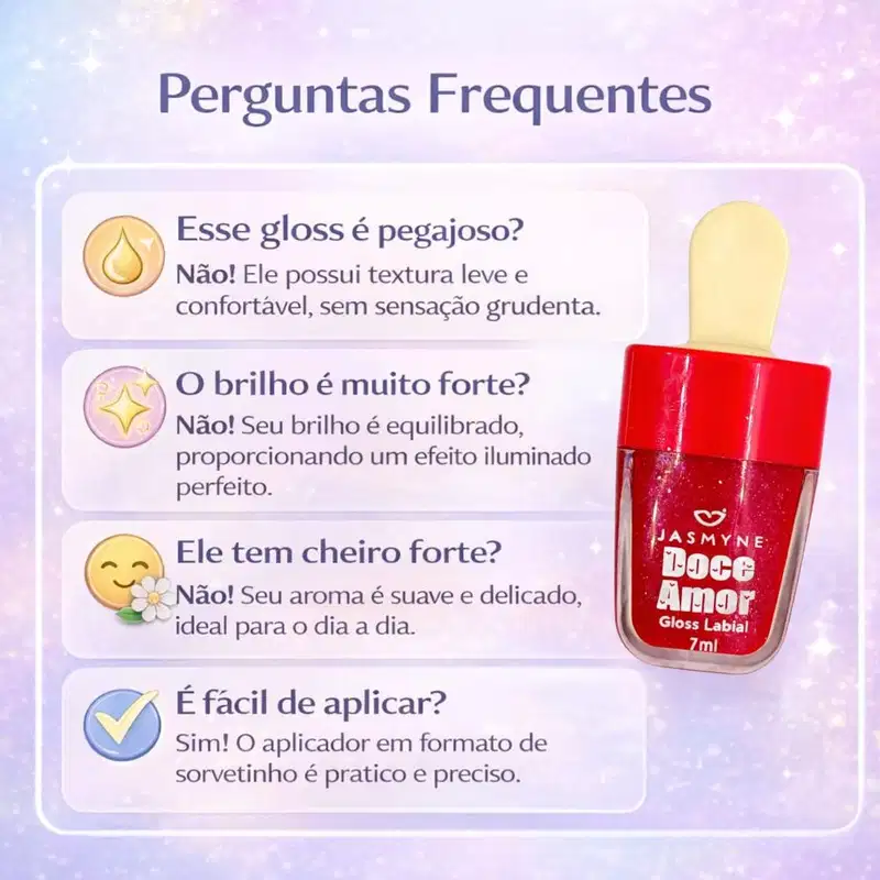 Gloss Labial Jasmyne Doce Amor 7ml Cor 05 Js00070