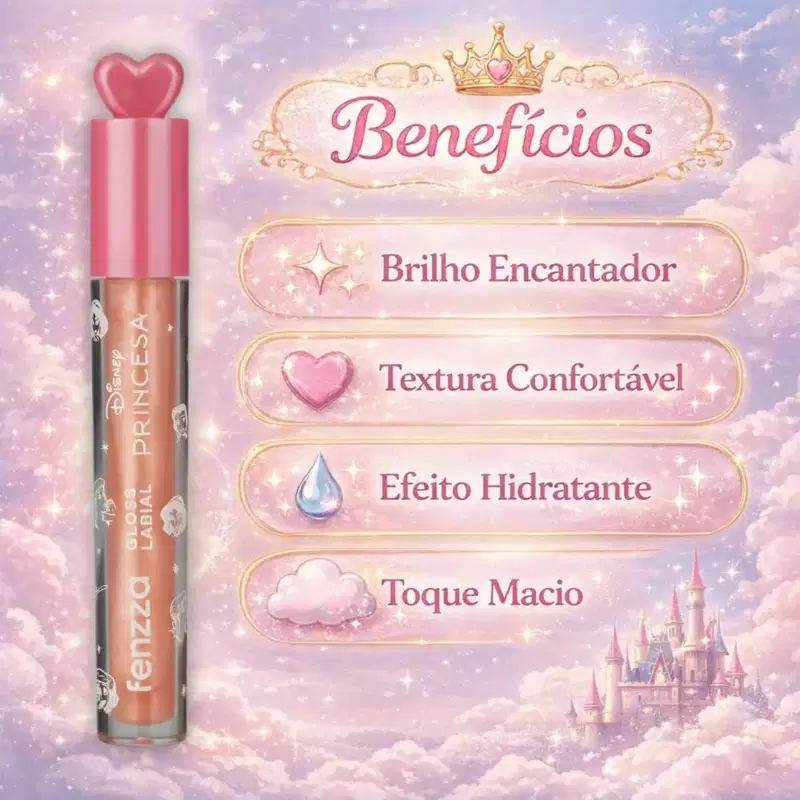 Gloss Labial Fenzza Disney Princesa Golden Mirage Dis113