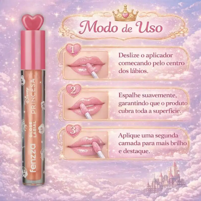 Gloss Labial Fenzza Disney Princesa Golden Mirage Dis113