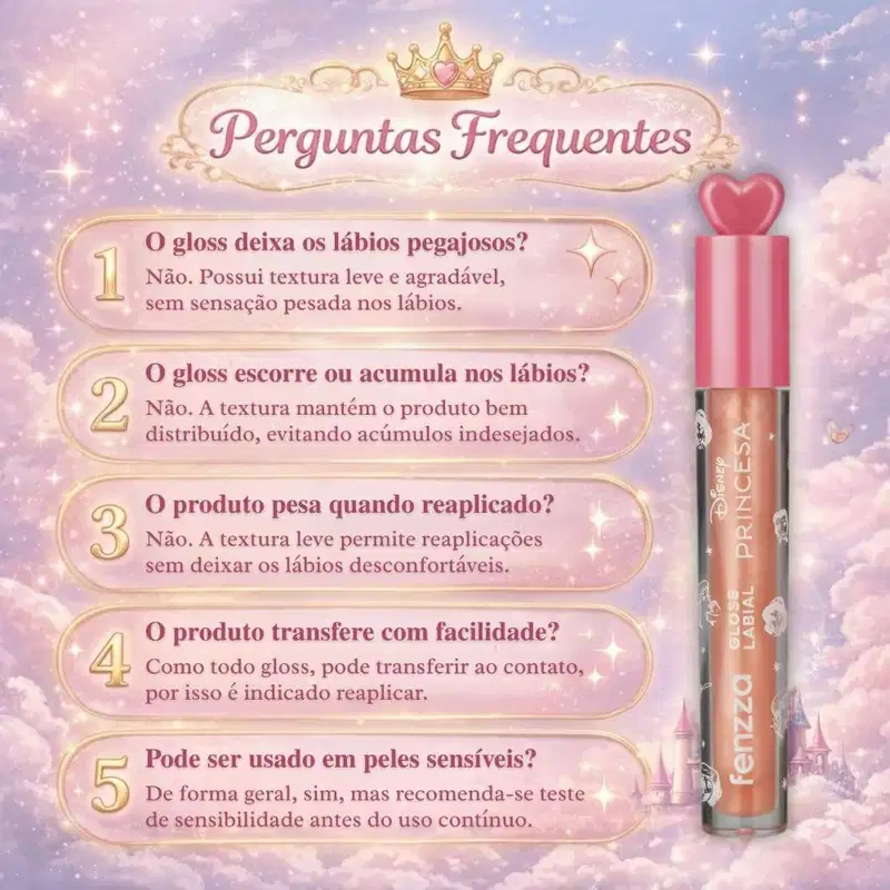 Gloss Labial Fenzza Disney Princesa Golden Mirage Dis113