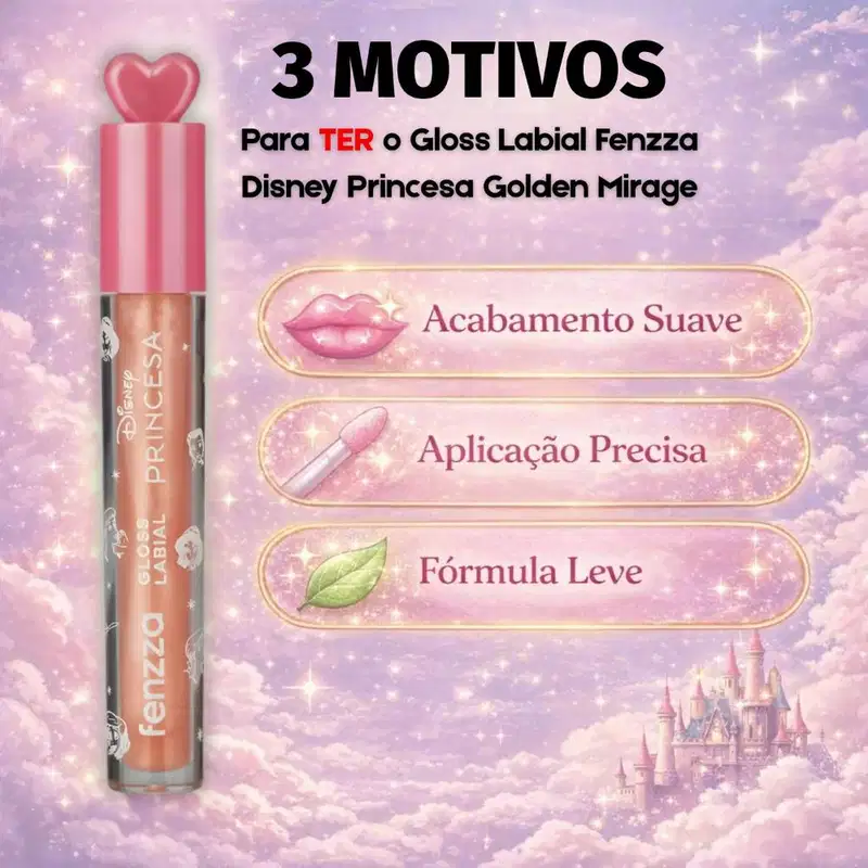 Gloss Labial Fenzza Disney Princesa Golden Mirage Dis113
