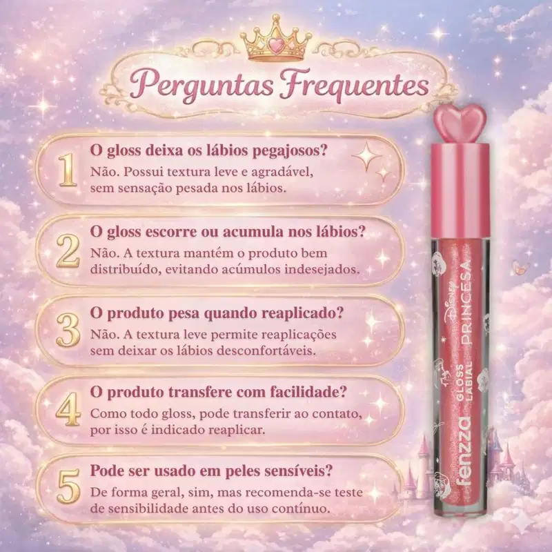 Gloss Labial Fenzza Disney Princesa Rose Shine Dis113