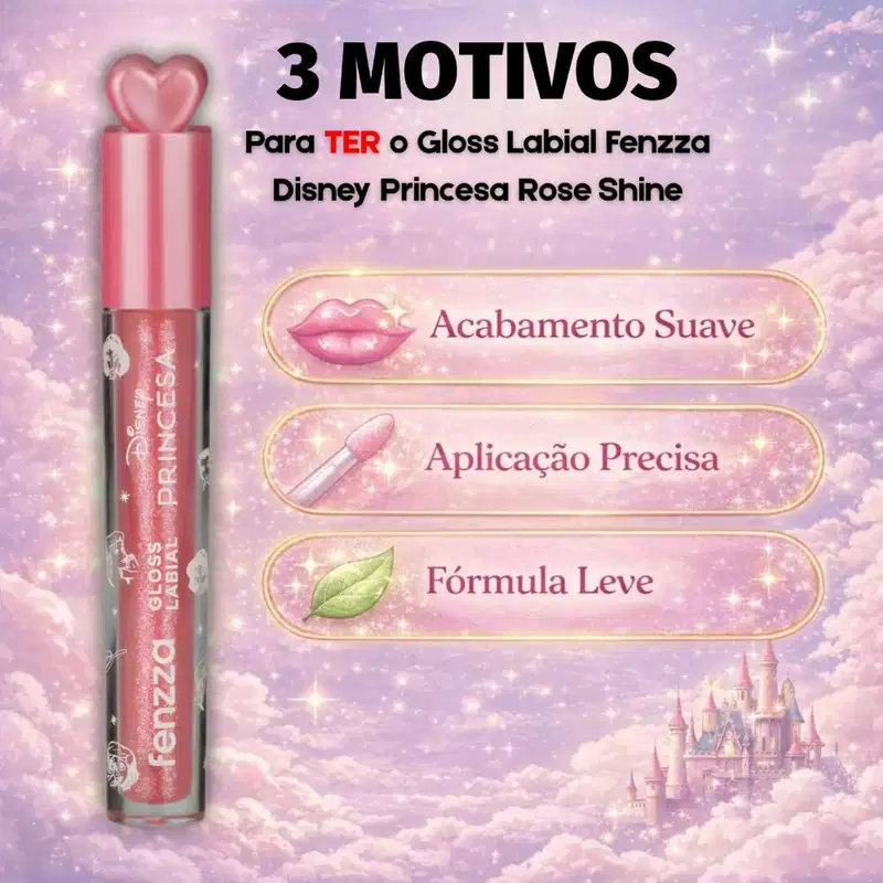 Gloss Labial Fenzza Disney Princesa Rose Shine Dis113
