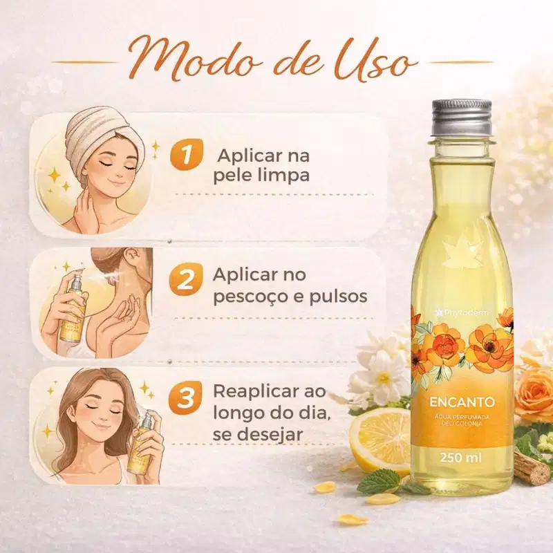 Água Perfumada Deo Colônia Phytoderm Encanto 250ml